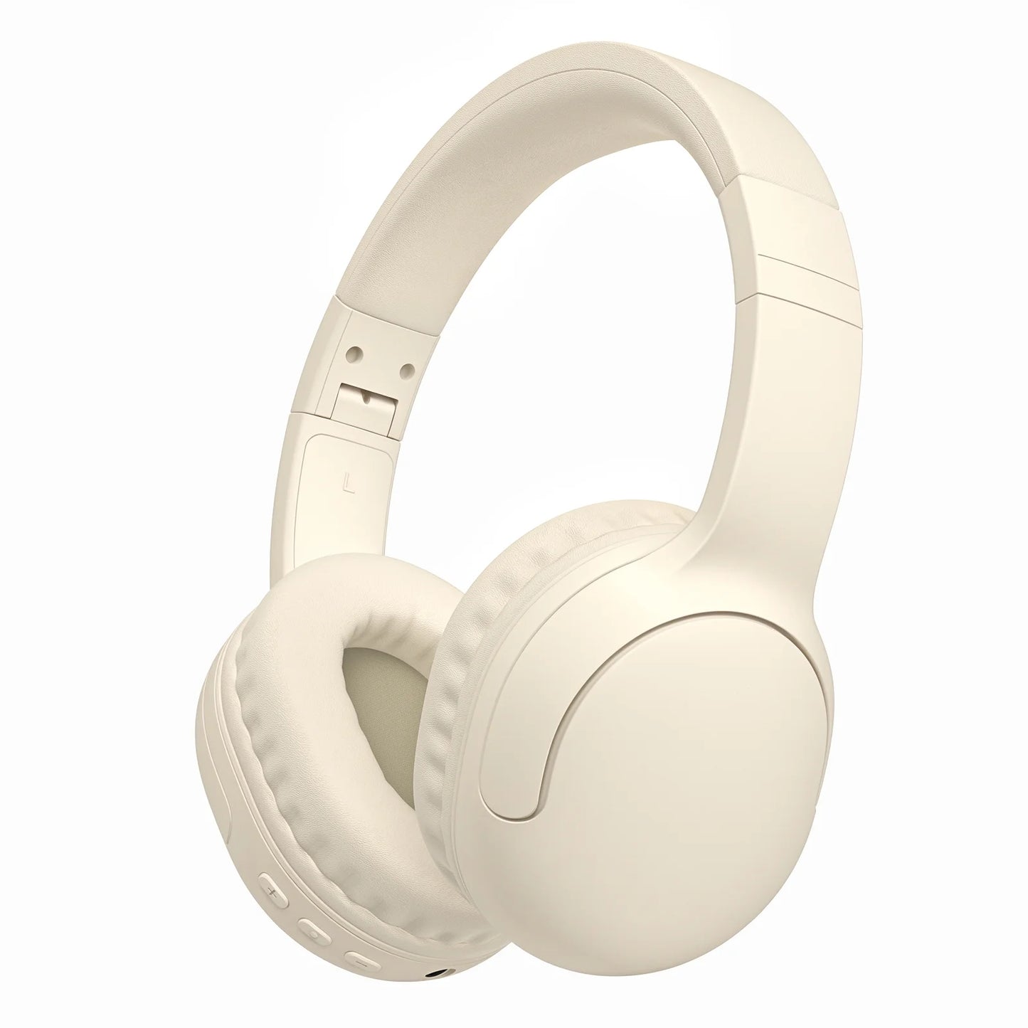 Wireless Headphones, Bluetoot Over-Ear Headphones with Built-In Mic for Travel Office, Hifi Stereo Sound, Off-White