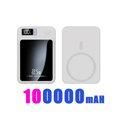 100000Mah Power Bank Magnetic Wireless 22.5W Ultra Capacity Super Fast Charging Magnetic Power Bank for Iphone15 Samsung Xiaomi