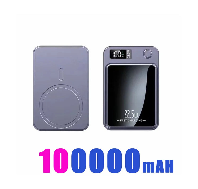 100000Mah Power Bank Magnetic Wireless 22.5W Ultra Capacity Super Fast Charging Magnetic Power Bank for Iphone15 Samsung Xiaomi