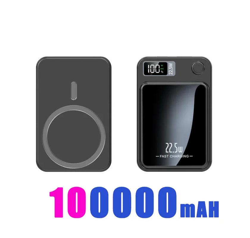 100000Mah Power Bank Magnetic Wireless 22.5W Ultra Capacity Super Fast Charging Magnetic Power Bank for Iphone15 Samsung Xiaomi